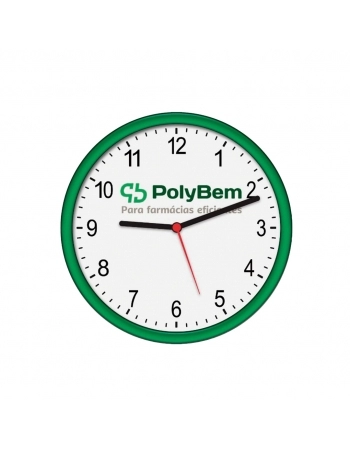 RELOGIO DE PAREDE REDONDO PERSONALIZADO POLYBEM