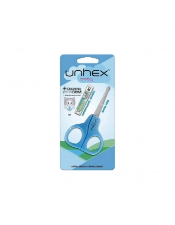 CONJUNTO UNHEX BABY CORTADOR DE UNHA + TESOURA AZUL - MERHEJE