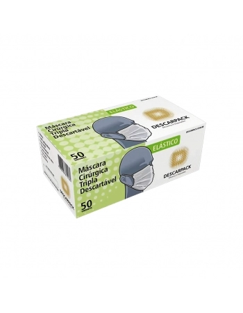 MASCARA CIRURGICA TRIPLA COM 50UN DESCARPACK