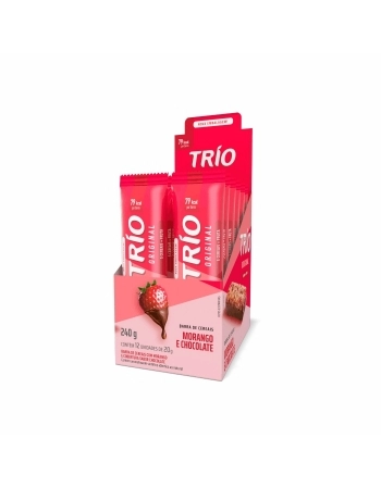 BARRA CEREAL TRIO MORANGO COM CHOCOLATE COM 12 TRIO