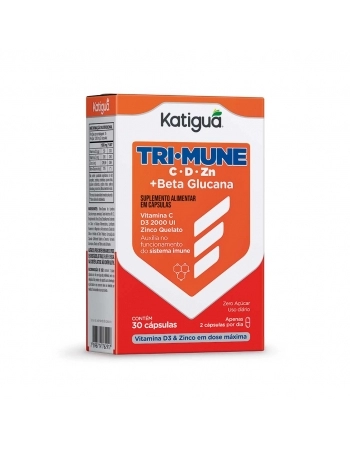 TRIMUNE VITAMINA C+D3+ZN+BETA GLUCANA 500MG C/30 CAPS KATIGUA