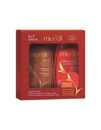 KIT OLEO CORP MURIEL 100ML AMENDOAS COM COLAGENO+ROSA MOSQUETA