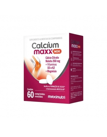 CALCIUM MAXX MDK CALCIO CITRATO MALATO 260MG + VIT D3 E K2 + MAGNESIO C/60 CP