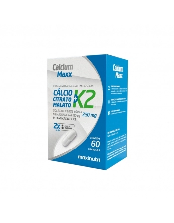 CALCIUM MAXX K2 + CALCIO CITRATO MALATO 250MG + VIT D3 C/60 CP