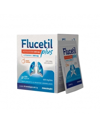 ACETILCISTEINA 600MG (FLUCETIL+VITC 500MG) C/16 SACHES 5G MAXINUTRI