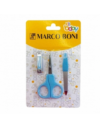KIT MANICURE INFANTIL 3 PECAS AZUL 6197/ MARCO BONI