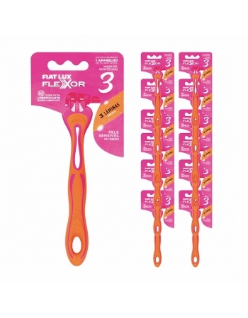 APARELHO DE BARBEAR DESCARTAVEL C/3 LAM. BLISTER DE 1 ROSA FIAT LUX