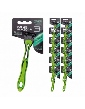 APARELHO DE BARBEAR C/3 LAM MISTO BLISTER DE 1 AZUL/VERDE FIAT LUX