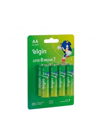 PILHA ALCALINA AA LR06 C/ 8 UN