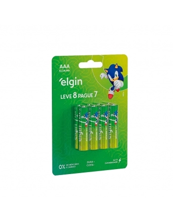 PILHA ALCALINA AA LR03 C/ 8 UN