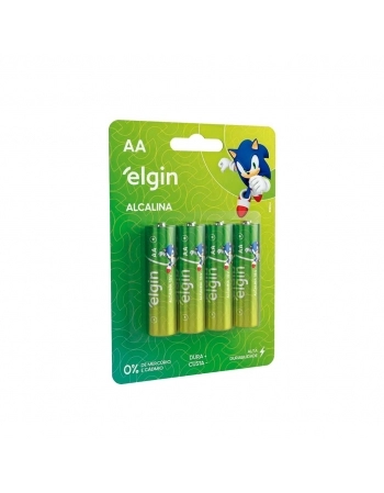 PILHA ALCALINA AA LR6A C/ 4 UN ELGIN