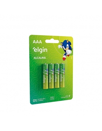 PILHA ALCALINA AAA LR03A C/ 4 UN ELGIN