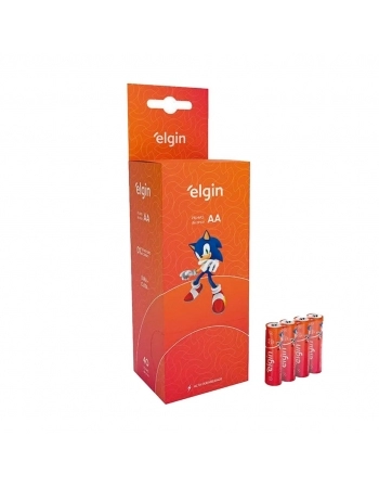 PILHA ZINCO CARVAO AA R06P TUBO C/ 10 PCT C/ 4UN ELGIN