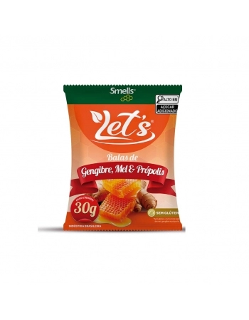 BALA DE GENGIBRE MEL E PROPOLIS COM 30X40G LETS