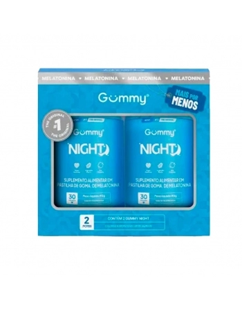 KIT GUMMY NIGHT MELATONINA SABOR FRAMBOESA C/ 2 UN