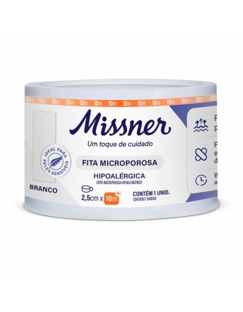FITA MICROPOROSA 2,5X10 BRANCO MISSNER