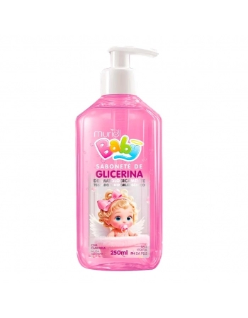 SABONETE LIQ GLICERINADO BABY MURIEL ROSA C/ VALVULA 250ML