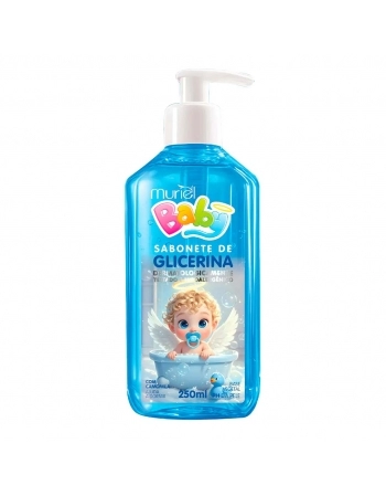 SABONETE LIQ GLICERINADO BABY MURIEL AZUL C/ VALVULA 250ML
