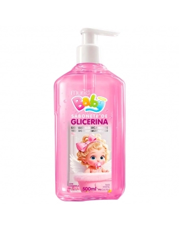 SABONETE LIQ GLICERINADO BABY MURIEL ROSA C/ VALVULA 500ML