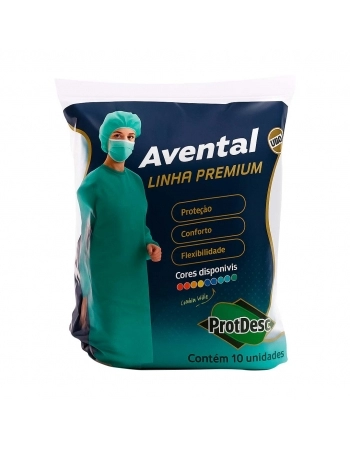AVENTAL DESCARTAVEL MANGA LONGA 20GR BRANCO C/10 PROTDESC