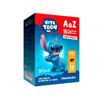 VITATOON STITCH POLIVITAMINICO AAZ SABOR MORANGO C/ 30 GOMAS MAXINUTRI