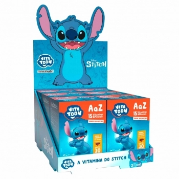 VITATOON STITCH (DISPLAY 06 UN C/ 30 GOMAS) POLIVITAMINICO AAZ SABOR BRIGADEIRO MAXINUTRI
