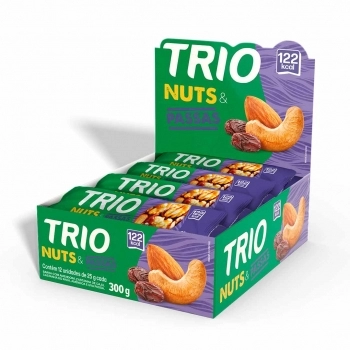 BARRA DE CEREAL TRIO NUTS E PASSAS C/12
