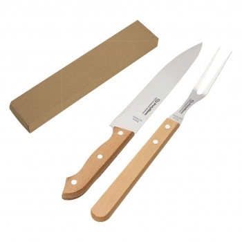 KIT CHURRASCO 2 PECAS MADEIRA POLYDROGAS