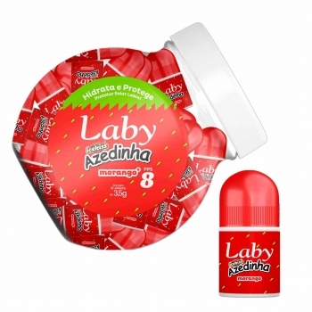 LABY AZEDINHA PROTETOR SOLAR LABIAL FPS8 MORANGO PUSH PULL 3,5G POTE C/30