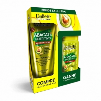 KIT ABACATE NUTRITIVO OLEO EM CREME 190ML + SH 100ML DABELLE