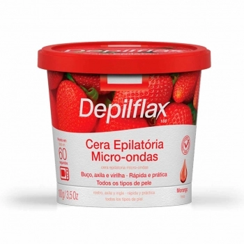 CERA DEPILATORIA MICROONDAS MORANGO 100G DEPILFLAX