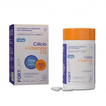 CALCIO + VITAMINA D3 1600MG C/ 60 CPR FORTLIFE