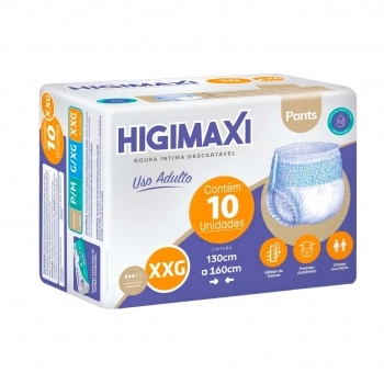 FRALDA CALCA HIGIMAXI PANTS ADULTO XXG C/10UN