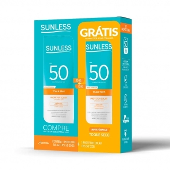 KIT PROTETOR SOLAR FPS50 200G + PROTETOR SOLAR FPS50 120G SUNLESS (GRATIS)