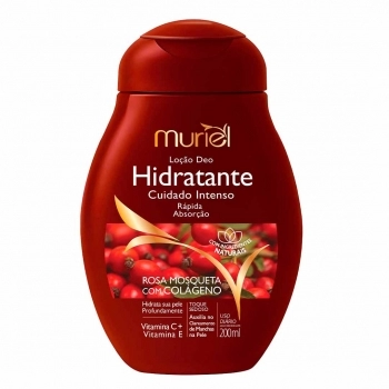 LOCAO HIDRATANTE CORPORAL MURIEL ROSA MOSQUETA COM COLAGENO ACAO DES 200ML