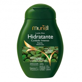 LOCAO HIDRATANTE CORPORAL MURIEL PISTACHE COM COLAGENO ACAO DES 200ML