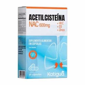 ACETILCISTEINA 600MG COM 16 CAPS KATIGUA