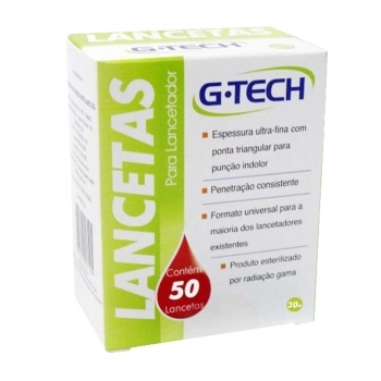 LANCETA PARA LANCETADOR 30G C/50 UN G-TECH