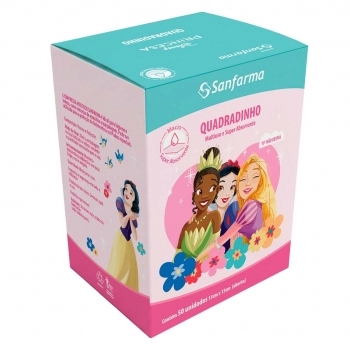 ALGODAO QUADRADINHO PRINCESAS COM 50UN SANFARMA