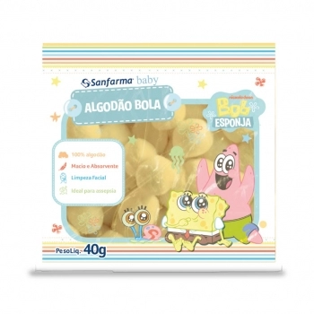 ALGODAO BOLINHAS 40G BOB ESPONJA BABY SANFARMA