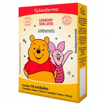 CURATIVO COM 10 UNIDADES POOH SEM LATEX SANFARMA