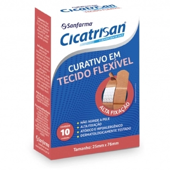 CURATIVO CICATRISAN EXTRA FLEXIVEL TRADICIONAL COM 10 UN SANFARMA
