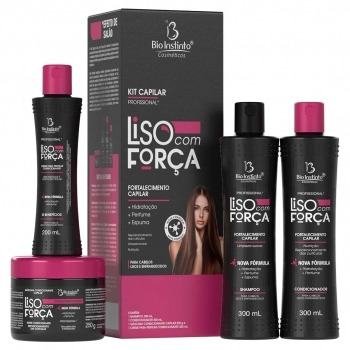KIT CAPILAR LISO COM FORÇA BIO INSTINTO 4 ITENS
