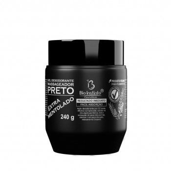 GEL MASSAGEADOR PRETO EXTRA MENTOLADO 240G POTE BIO INSTINTO
