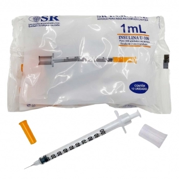SERINGA INSULINA 1ML C/ AGULHA 6X0,25 PACOTE C/10 SR