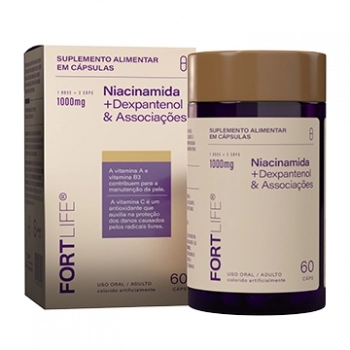 NIACINAMIDA + DEXPANTENOL E ASSOCIACOES 1000MG C/60 CAPS FORTLIFE
