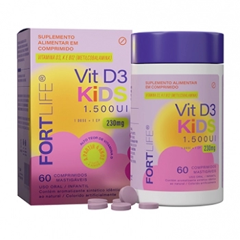 VITAMINA D3 + K2 + B12 230MG KIDS C/60 COMPR MASTIGÁVEIS