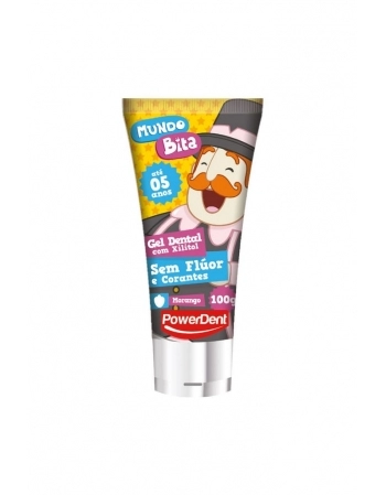 GEL DENTAL MUNDO BITA MORANGO R1465/ SEM FLUOR POWERDENT