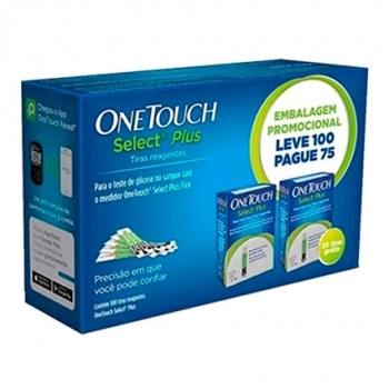 TIRAS REAGENTE ONE TOUCH SELECT PLUS LEVE 100 PAGUE 75