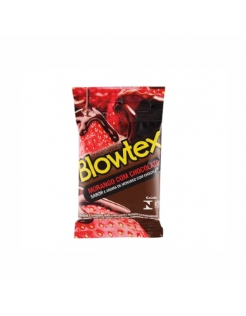 PRESERVATIVO BLOWTEX COM 3 MORANGO COM CHOCOLATE BLOWTEX